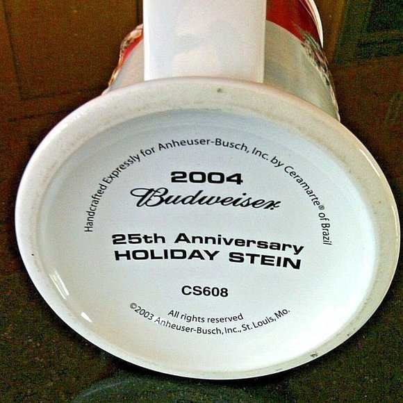 Anheuser-Busch Budweiser Stein Clydesdale Holiday Edition 25th Anniversary Large - Picture 7 of 16